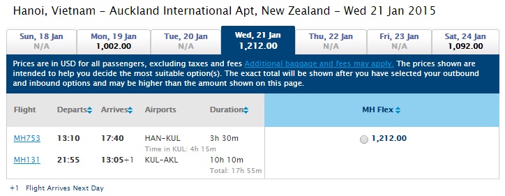 Vé máy bay đi New Zealand bao nhiêu tiền