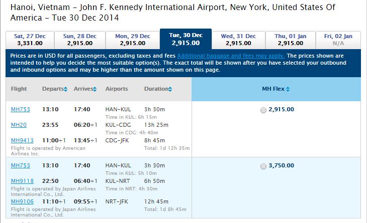 Vé máy bay đi Mỹ bao nhiêu tiền