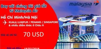 Malaysia khuyến mại giá vé chỉ từ 70 USD